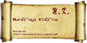Murányi Klára névjegykártya
