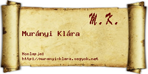 Murányi Klára névjegykártya
